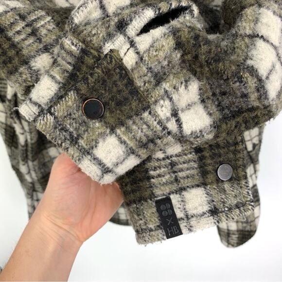HALLE BERRY x Sweaty Betty Rhea Overshirt Plaid Jacket Green Black Cream 14 (XL) - Picture 7 of 13